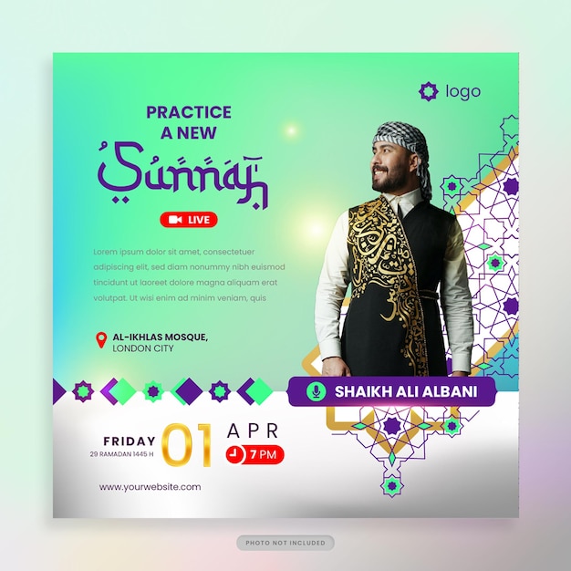 PSD ramadan kareem webinar social media post islamic celebration design template