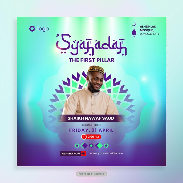 PSD ramadan kareem webinar social media post islamic celebration design template