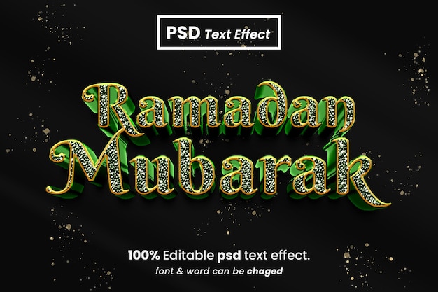 Ramadan Mubarak 3D Text Effect