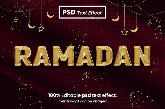 Ramadan Mubarak 3D Text Effect