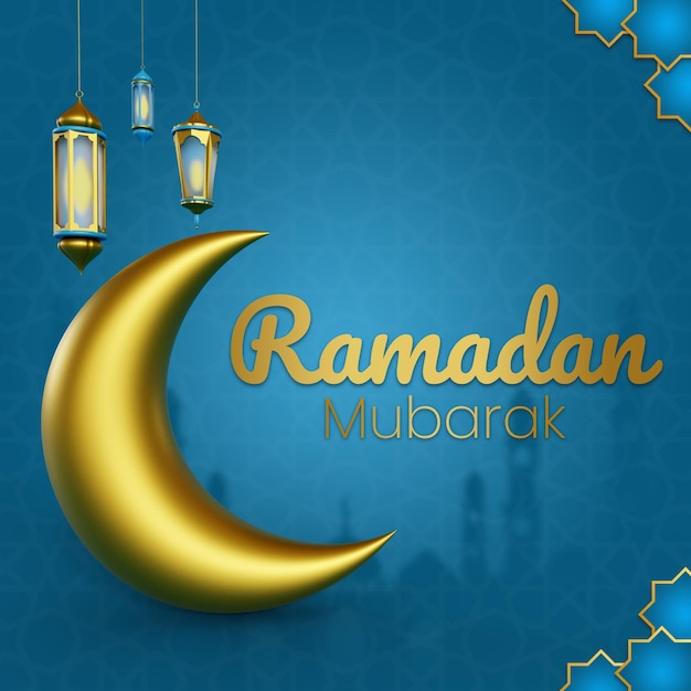 Ramadan Mubarak Instagram post 3D template