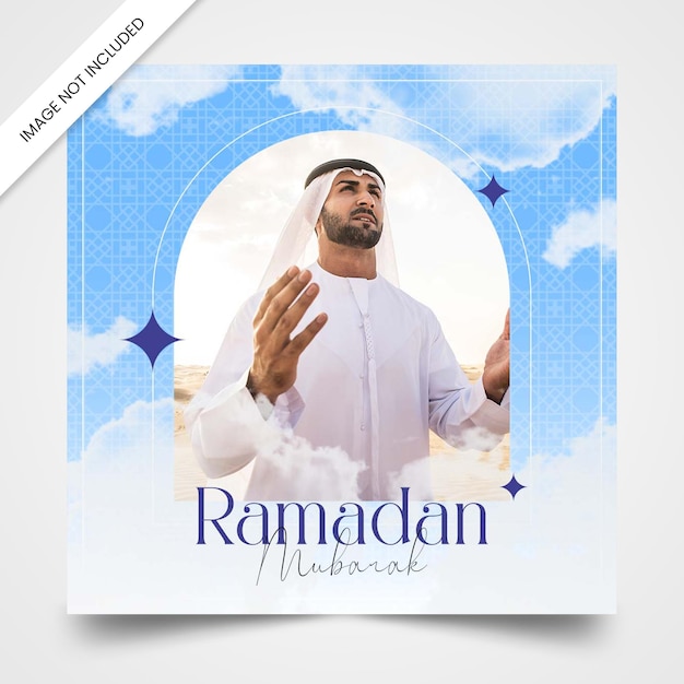 Ramadan Mubarak social media design post template