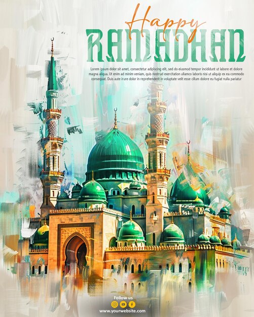 PSD ramadan poster poster template and media social post