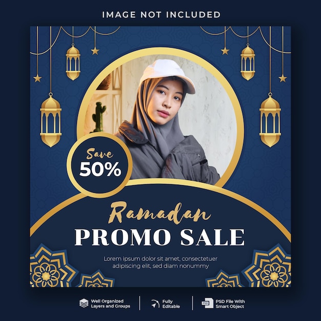 Ramadan promo sale social media post template