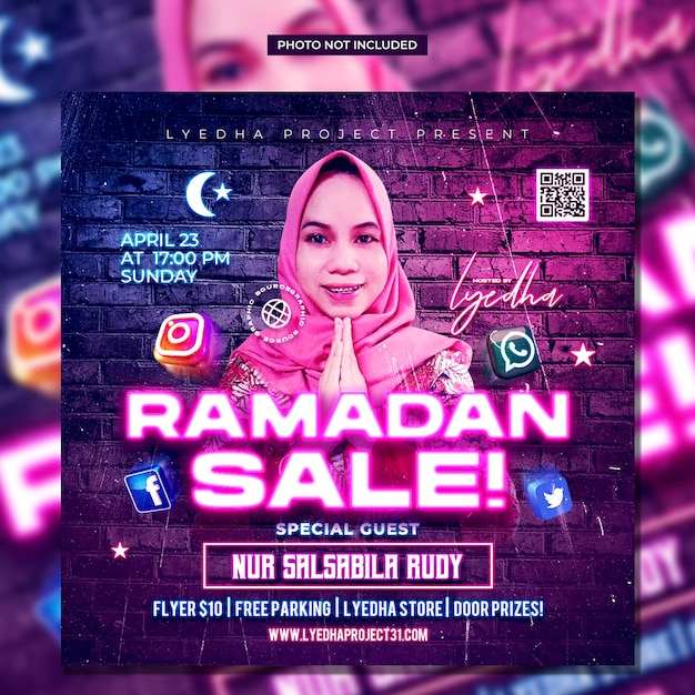 Ramadan sale flyer social media post