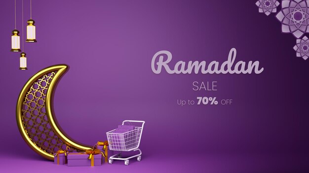 PSD ramadan sale instagram story 3d illustration