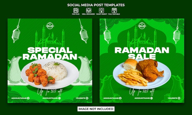 Ramadan sale poster or social media instagram post template