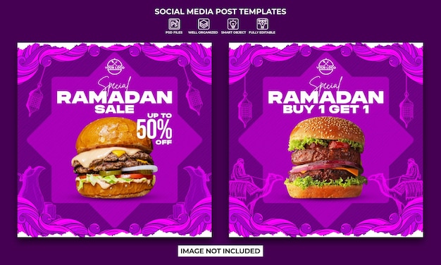 Ramadan sale poster or social media instagram post template