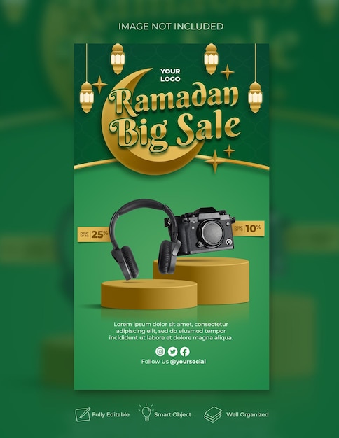 Ramadan sale promotion social media and instagram story