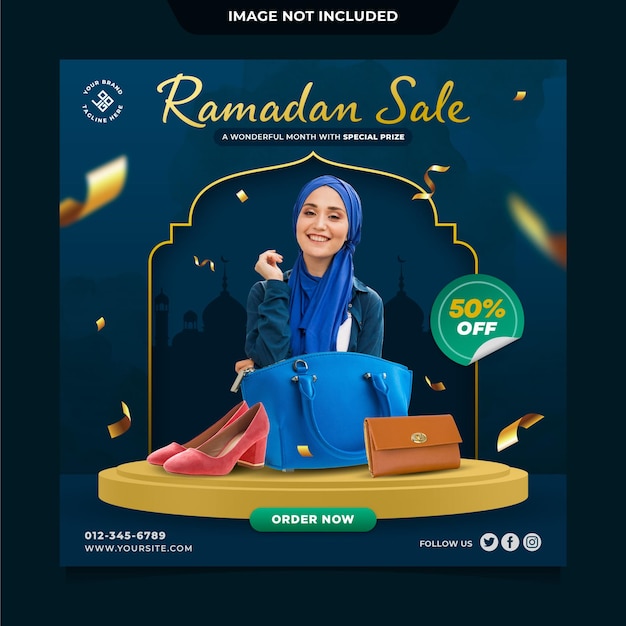 Ramadan sale social media post template