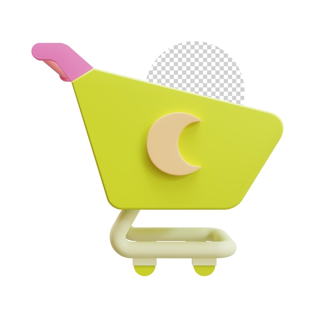 Ramadan Shopping Cart 3D Render Element