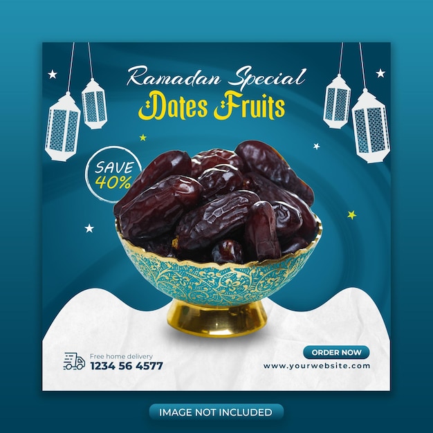 Ramadan special food banner and social media post template Premium Psd