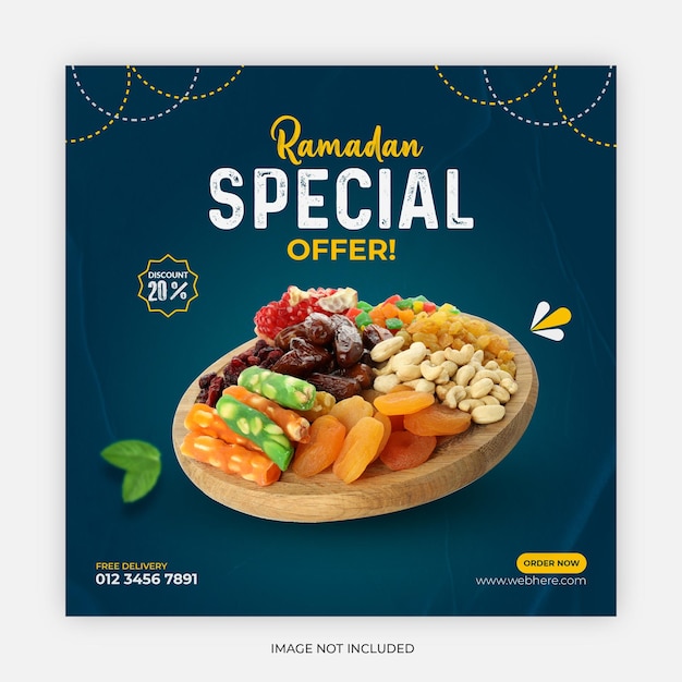 Ramadan special food banner and social media post template