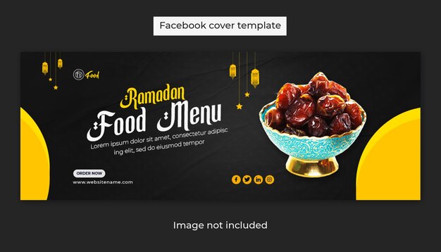 PSD ramadan special food sale social media facebook cover post template design