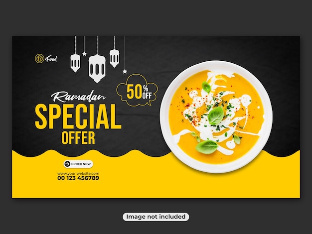 Ramadan Special food sale social media Facebook and web banner template