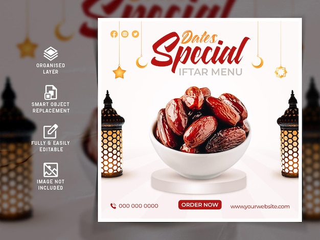 Ramadan special iftar menu promotional offer customizable insta