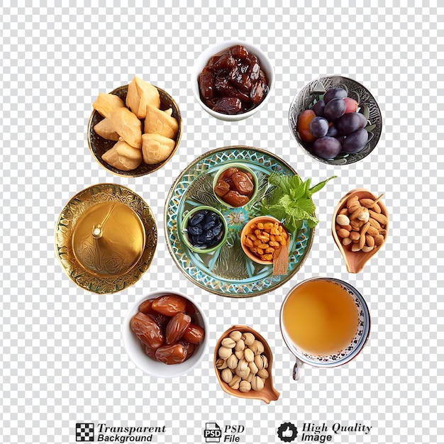 PSD ramaddan foods isolated on transparent background