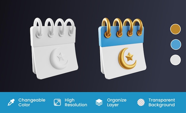 Ramadhan Calendar 3D illustration