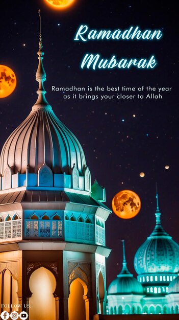 Ramadhan Mubarak poster with a background