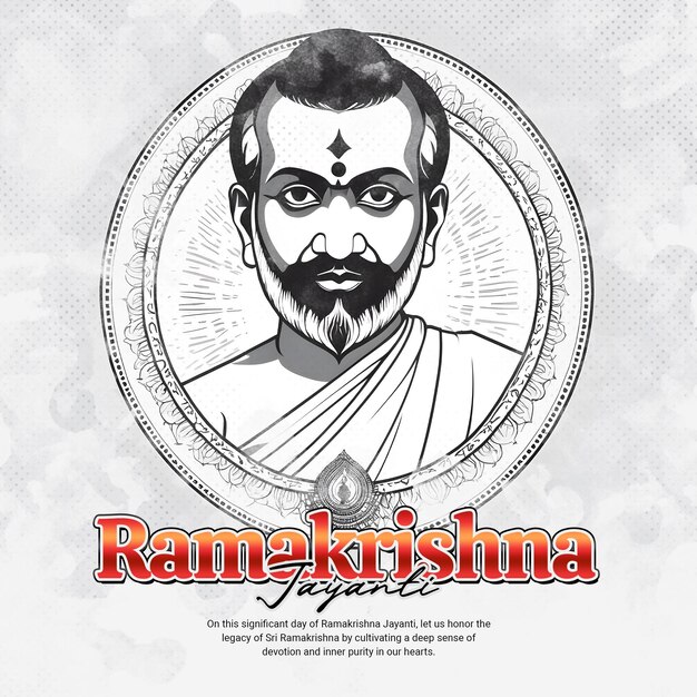 Ramakrishna Jayanti Social media postBanner Template