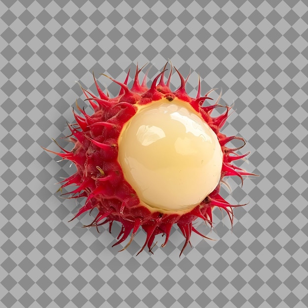 Rambutan Fruit With Small and Round Shape and Red or Yellow Isolated Fruit on Clean Background