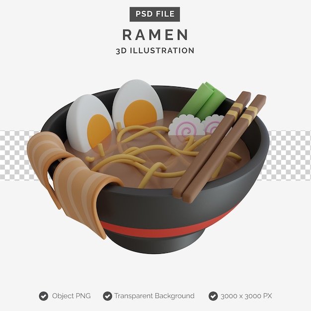 ramen 3d illustration