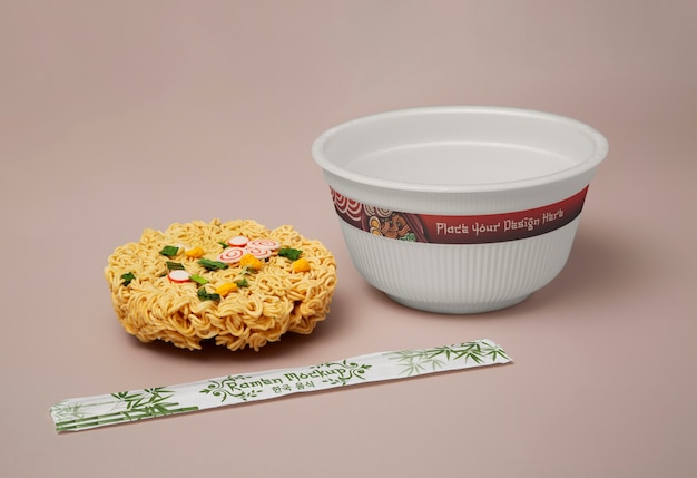 PSD ramen bowl  in studio mockup