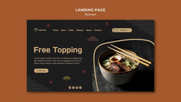 PSD ramen concept laning page template