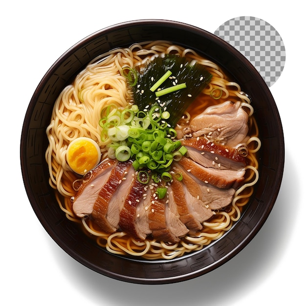 PSD ramen noodle soup on transparent background