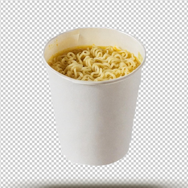 PSD ramen soup in a white paper bowl isolated on transparent background