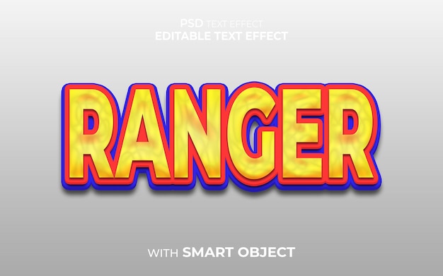 ranger editable psd text effect