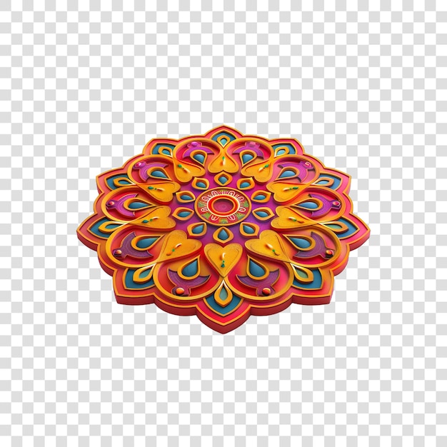 PSD rangoli decorative floor design hinduon transparent background