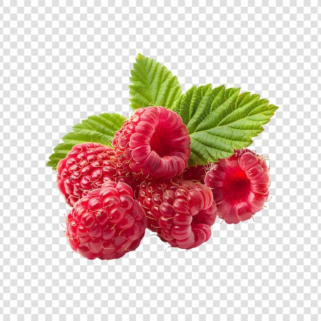 PSD raspberries isolated on a transparent background