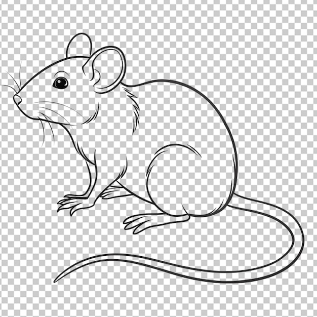 PSD rat outline on transparent background