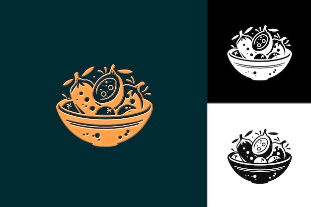 PSD ratatouille food icon with a bowl or a plate of stewed frenc flat illustration food vector design