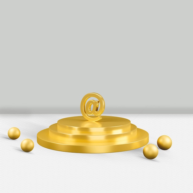 At the rate 3d gold icon render