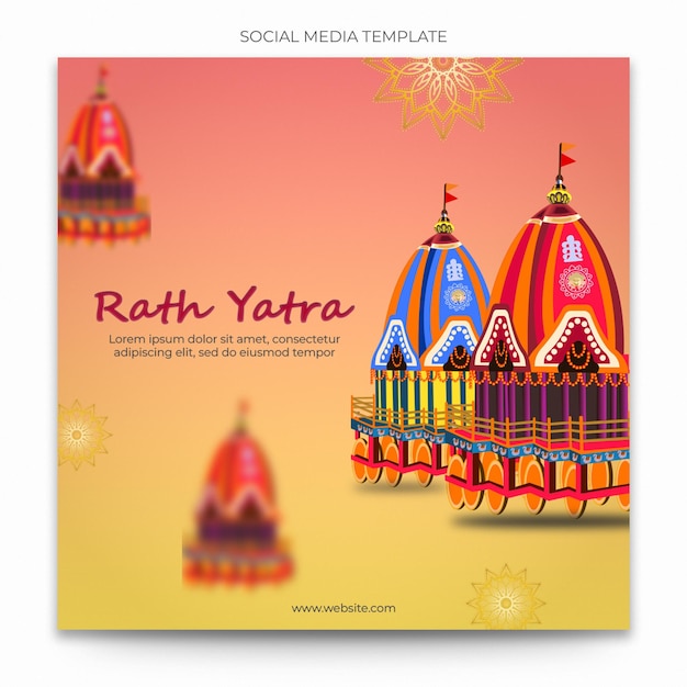 Rath Yatra Instagram Social Media Template