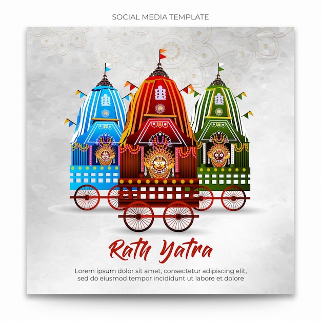 Rath Yatra Instagram Social Media Template