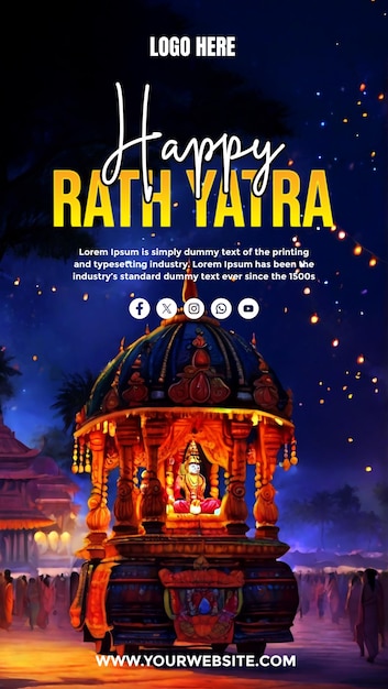 Rath Yatra social media banner and poster template