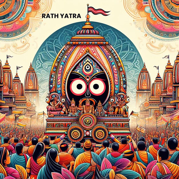 Ratha yatra in Odisha festival background