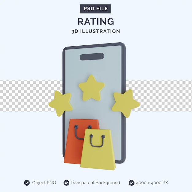 rating 3d illustration