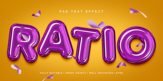 Ratio 3d style text effect