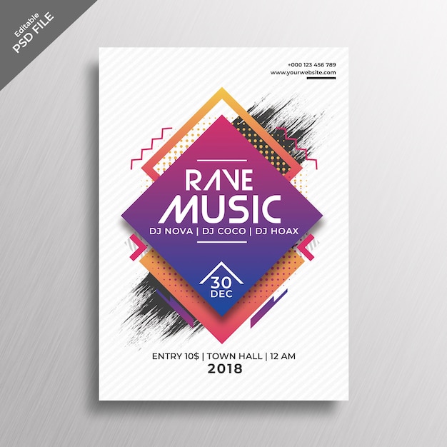 Rave music cover mockup