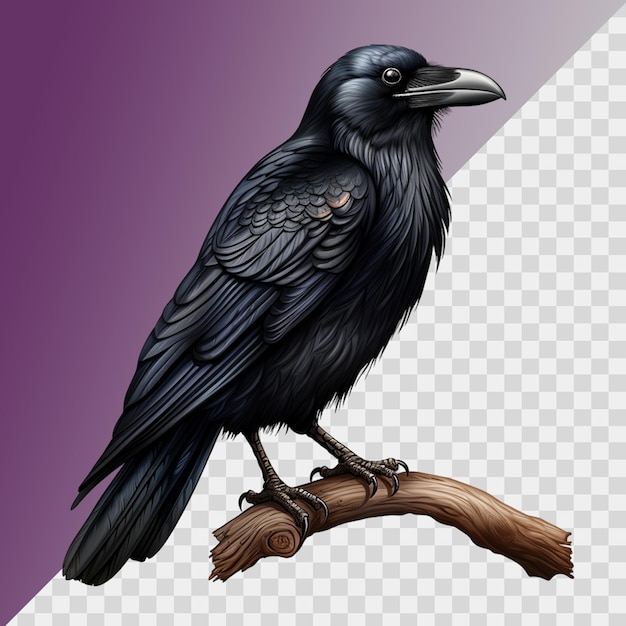 Raven isolated on transparent background