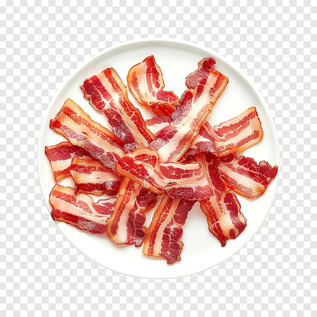 PSD raw bacon isolated on a transparent background