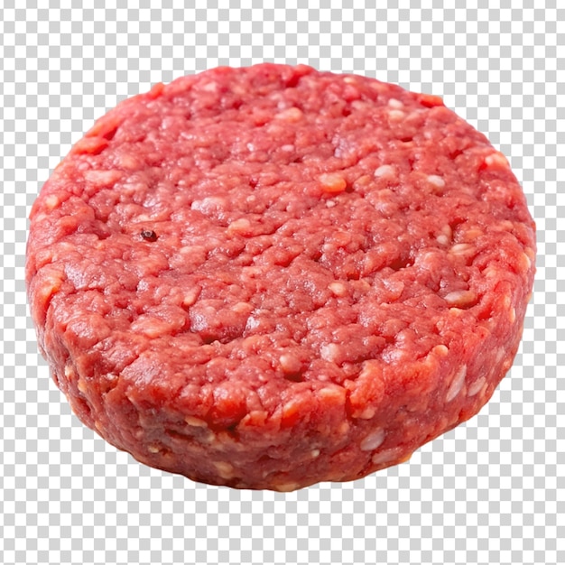 PSD a raw hamburger patty with seeds on transparent background