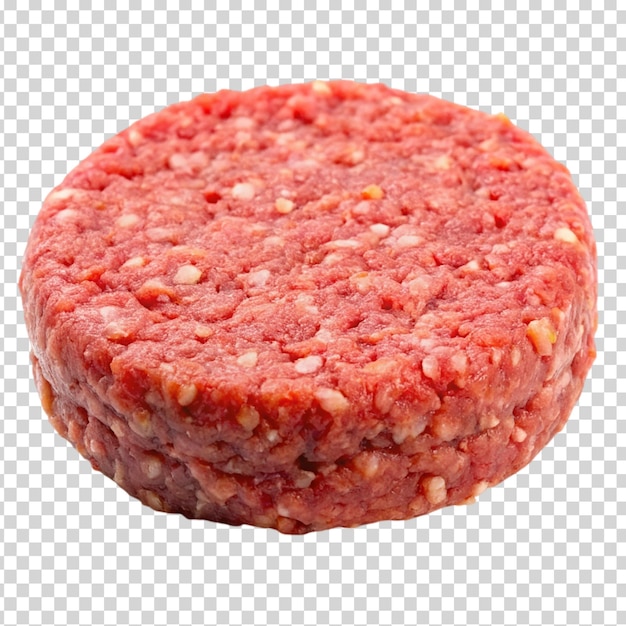 PSD a raw hamburger patty with seeds on transparent background