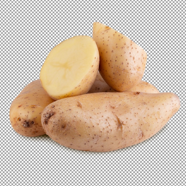 Raw potatoes isolated on alpha background