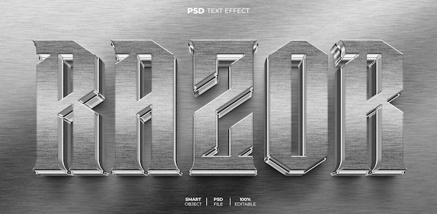 Razor 3D editable text effect