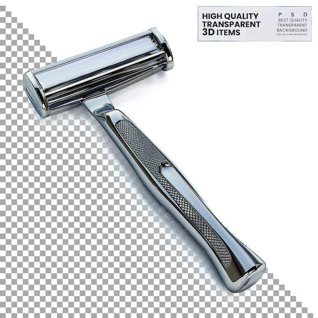 PSD razor handle blade png on isolated transparent background